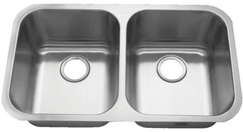 Royalty R01 Count 50/50 Double Bowl Undermount Stainless Steel Kitchen Sink