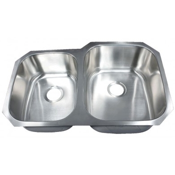 Leonet LE-205BR Brenner 60/40 Double Bowl Undermount Stainless Steel Kitchen Sin