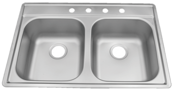 33 in Patriot PADD25 Oklahoman Drop-In Stainless Steel Double Bowl Kitchen Sink