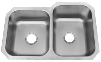 Patriot PAUD16R West Virginian Undermount Stainless Steel Double Bowl Kitchen Si