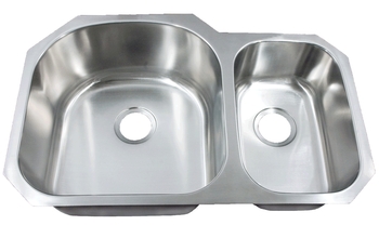 Leonet LE-297B Regal D-Bowl 70/30 Double Bowl Undermount Stainless Steel Kitchen