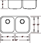 Royalty R01 Count 50/50 Double Bowl Undermount Stainless Steel Kitchen Sink | Royalty & Tritan Kitchen Sink