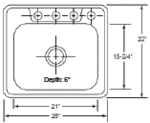 31 in Patriot PADS23 Minnesotan Drop-In Stainless Steel Single Bowl Kitchen Sink | Patriot