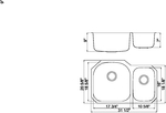 Leonet LE-297B Regal D-Bowl 70/30 Double Bowl Undermount Stainless Steel Kitchen | Leonet & Futura Stainless Steel Kitchen Sink