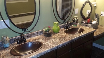 SimplyCopper 19 Oval Copper Bath Sink with Rolled Edge