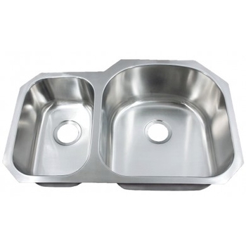 Leonet LE-297BR Regal D-Bowl 30/70 Double Bowl Undermount Stainless Steel Kitche
