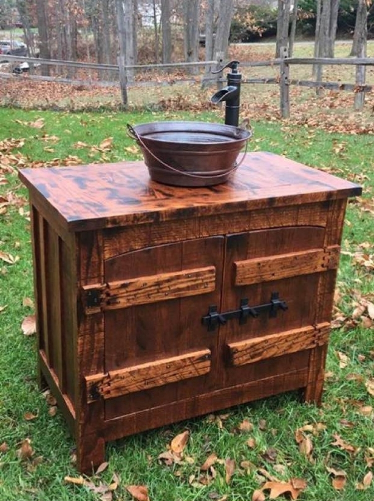 15" Round Copper BUCKET Vessel Bathroom Sink Bucket Sinks