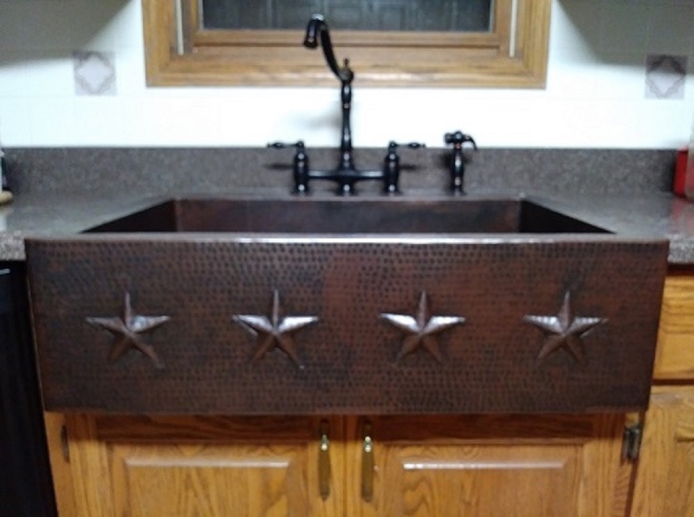 Farmhouse Copper Kitchen Sink Star, Hammered Copper Farmhouse Kitchen Sinks