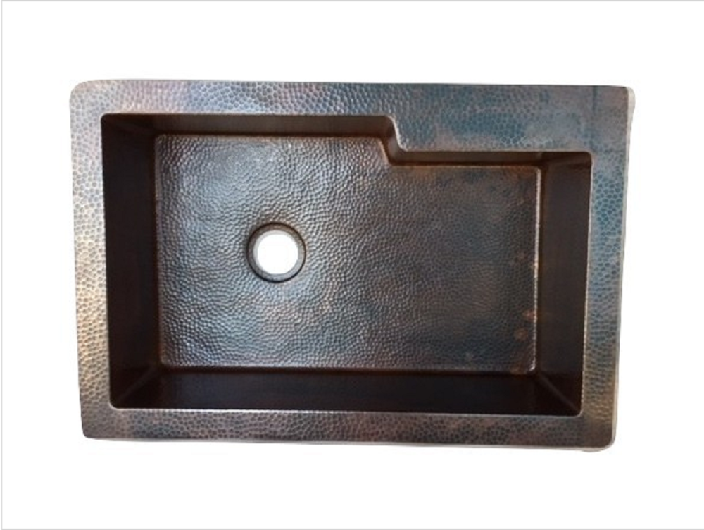 33 Rustic Copper Kitchen Sink With 4 Lip For Faucet One Well