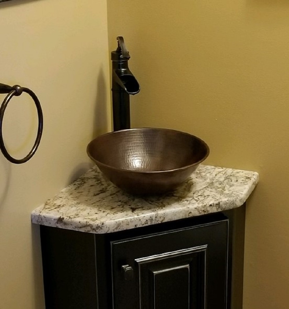 12 Hand Hammered Round Copper Bathroom Sink Vessel Sinks