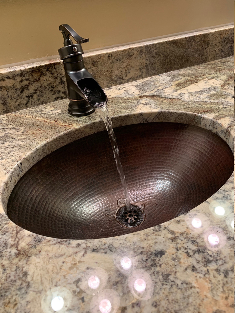 19" Large Oval Copper Bathroom Sink | Vanity Sinks