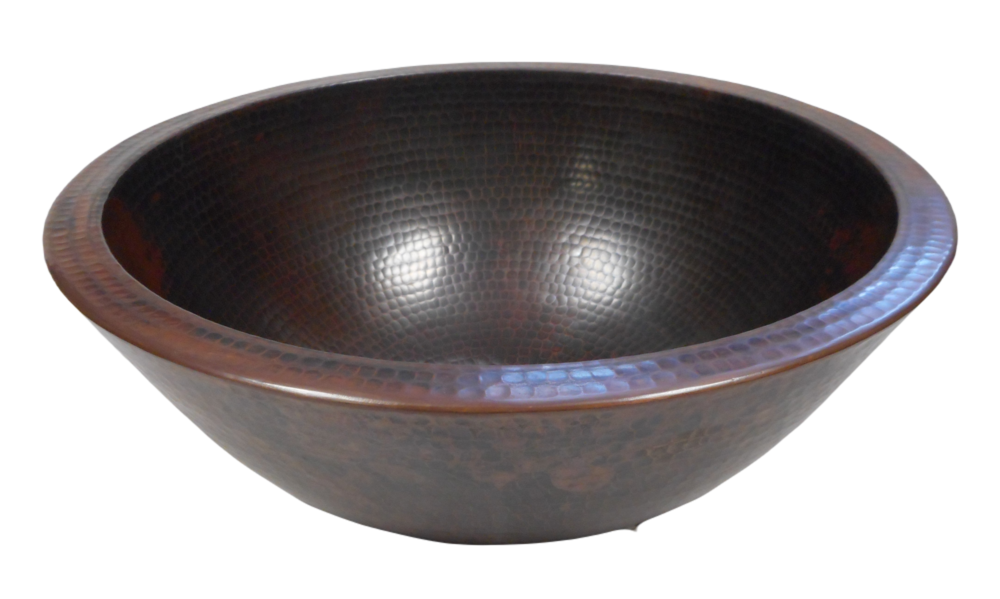 Classic 16" Round Double Walled Copper Vessel Bathroom Basin