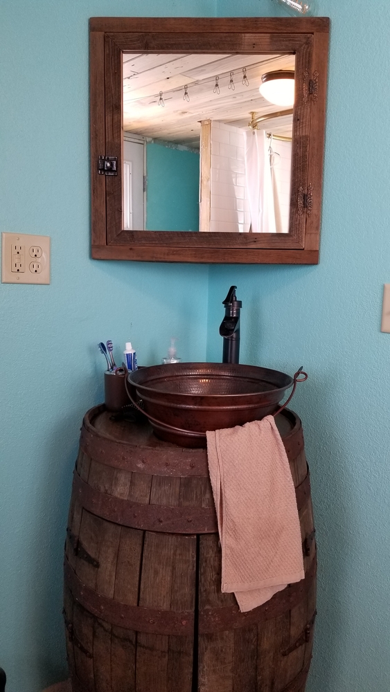 15" Primitive Bucket Copper Vessel Bath Sink Bucket Sinks