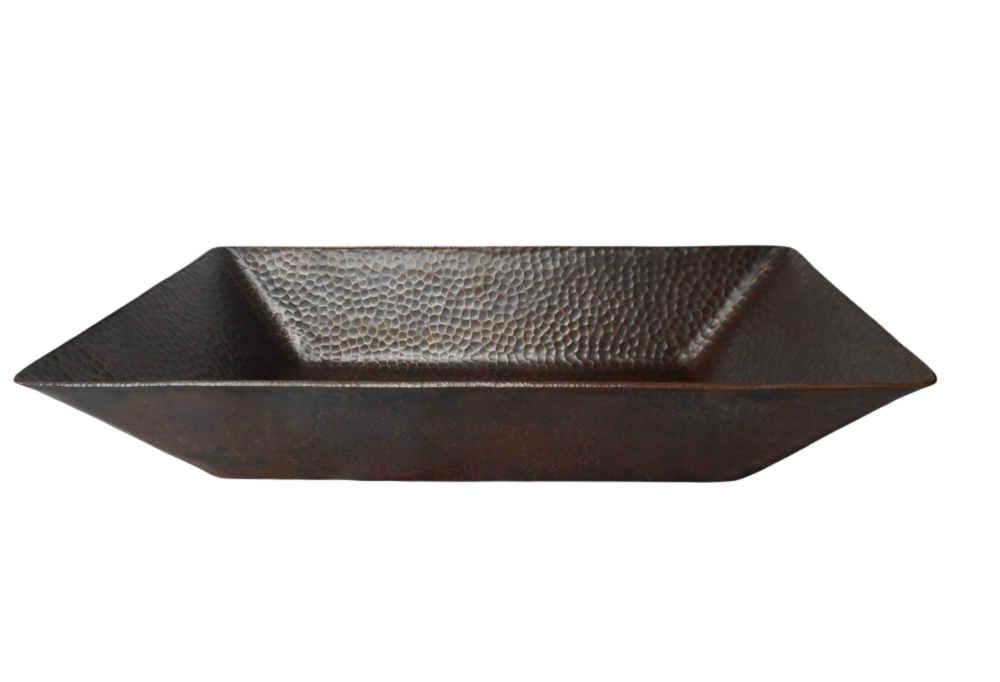 21" Rectangular 14 Gauge Copper Vessel Bath Sink | Vessel Sinks