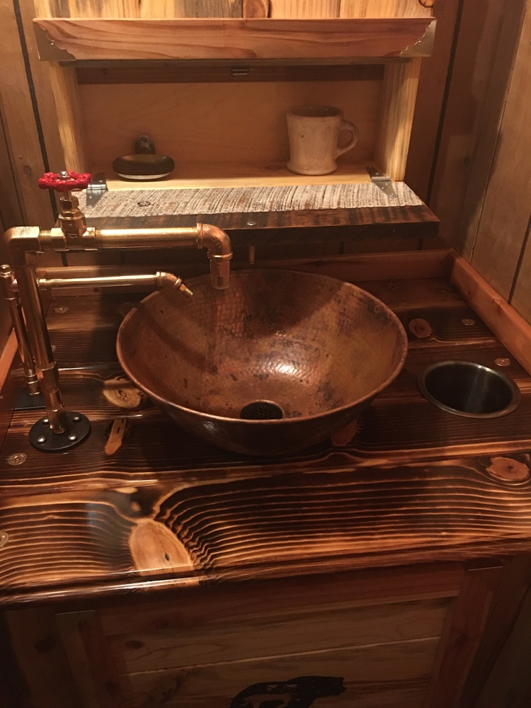 14 Round Copper Vessel Bathroom Sink, Hammered Copper Vessel Bathroom Sinks