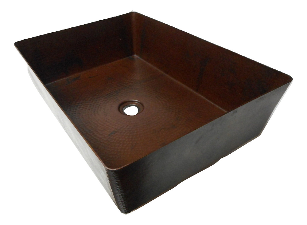 21" Rectangular Copper Vessel Sink in Aged Copper Rectangle
