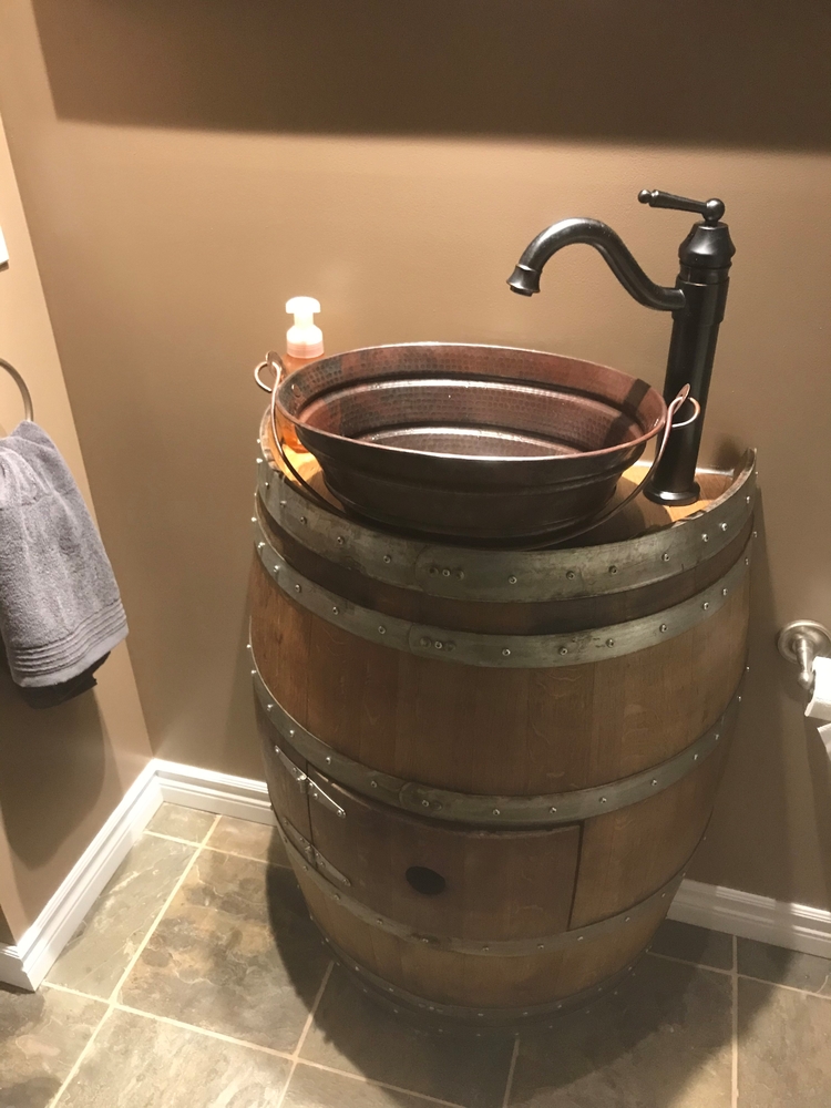 16" Weathered Oval Copper BUCKET Style Vessel Bath Sink Bucket Sinks