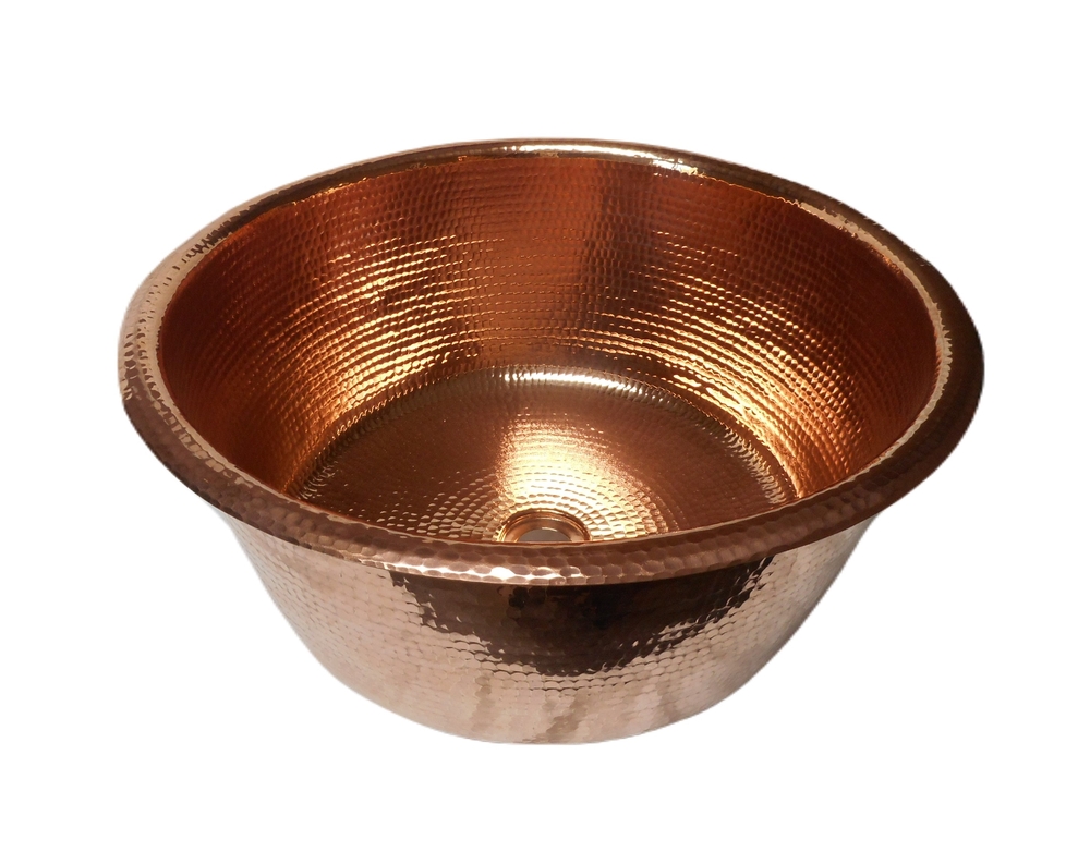 Large Polished Copper Gold Handles Mixing Bowl