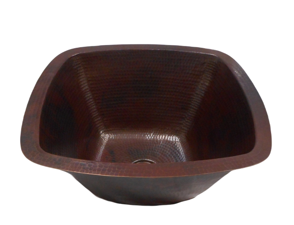 SimplyCopper 15" Square Copper Bar/Prep Kitchen Sink Dual Mount