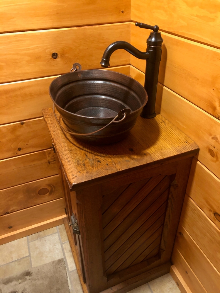 16" Oval Copper BUCKET Style Vessel Bathroom Sink Bucket Sinks