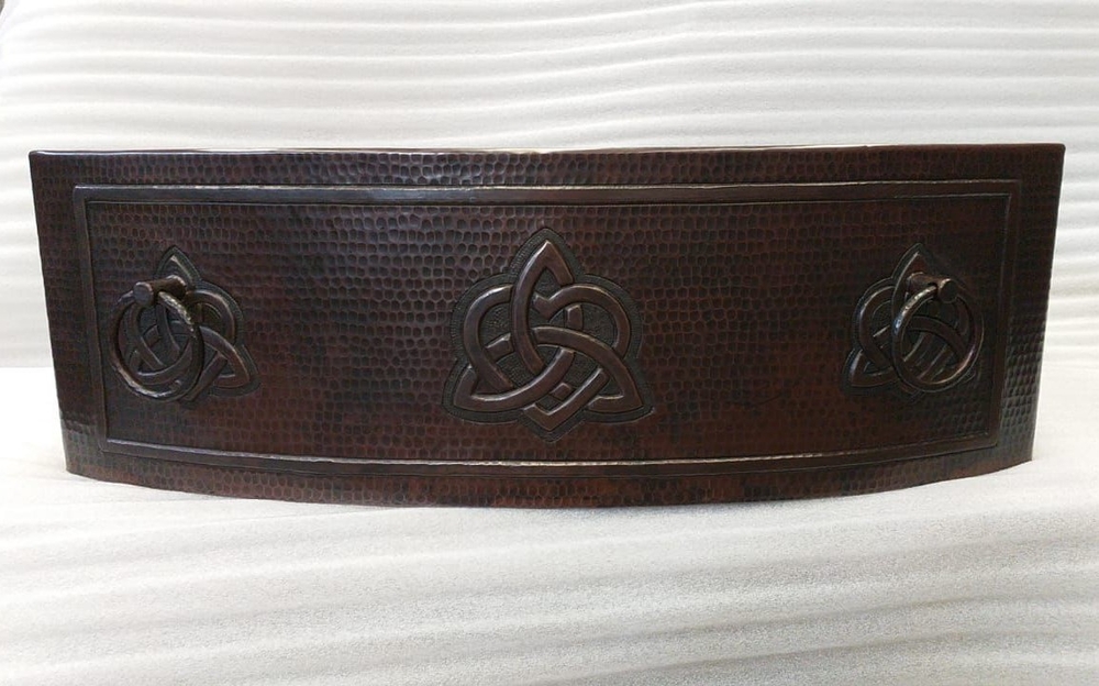 Farmhouse Rounded Front Copper Kitchen Sink CELTIC One Well Farmhouse