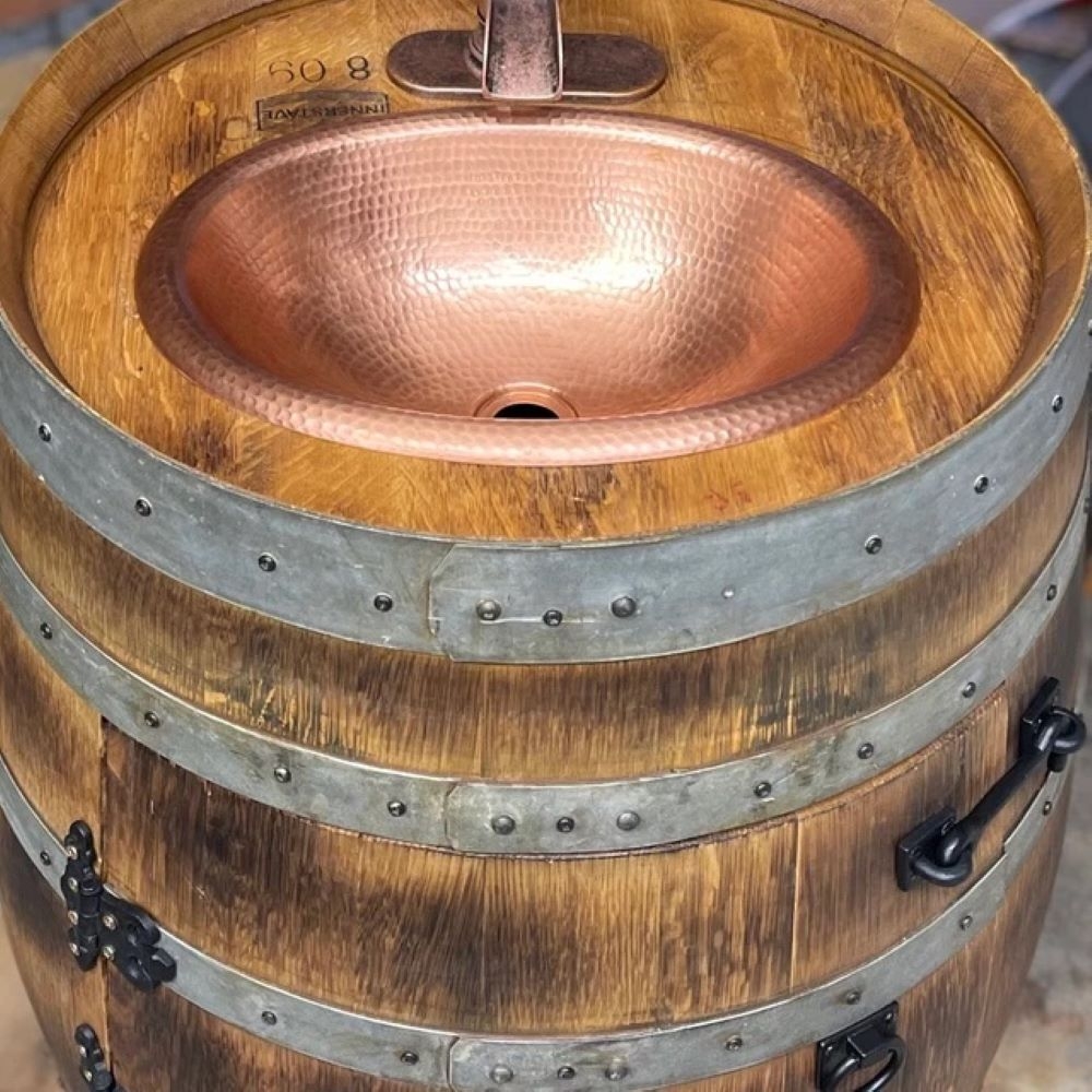 Oval 16" Copper Bathroom Sink Brushed Copper Vanity Sinks