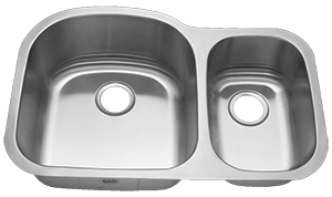 Royalty R04 Duchess 70/30 Double Bowl Undermount Stainless Steel Kitchen Sink