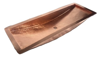 Shiny Copper Trough Bath Sink Available in Three Sizes