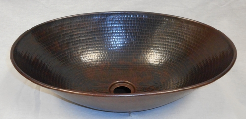 Timeless 17 1 2 X 12 Hammered Oval Vessel Copper Sink Timeless 17 1 2