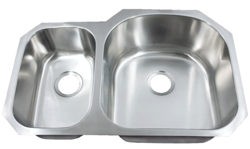 Futura FA708R Le Sabre Reverse 30/70 Double Bowl Undermount Stainless Steel Kitc | Leonet & Futura Stainless Steel Kitchen Sink