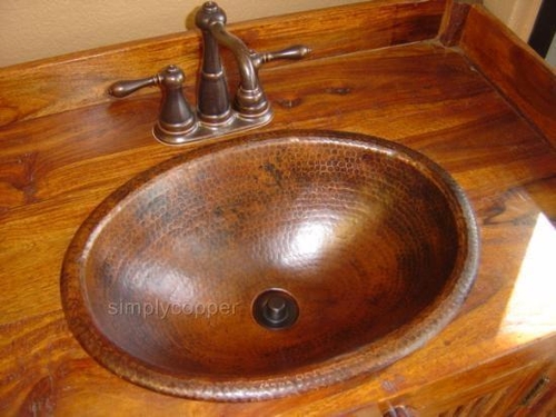 Simplycopper 19 Oval Rustic Copper Bath Sink Vanity Sinks