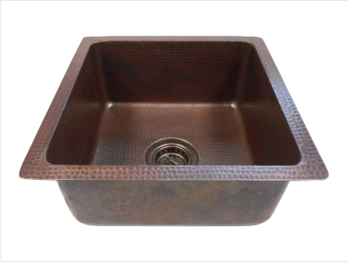 18 X 18 X 8 Mexican Copper Bar Kitchen Sink Dual Mount