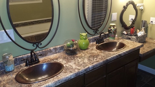 19 x 14 Oval Copper Bath Sink Self Rimming Drop-In or Vessel Sink Item Ships Free