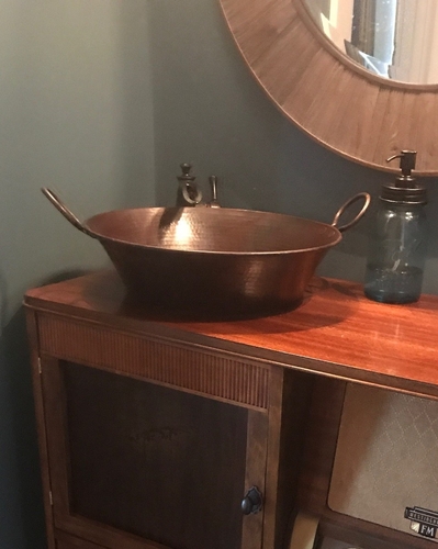 Simplycopper Large 16 Vintage Copper Cazo Bathroom Vessel