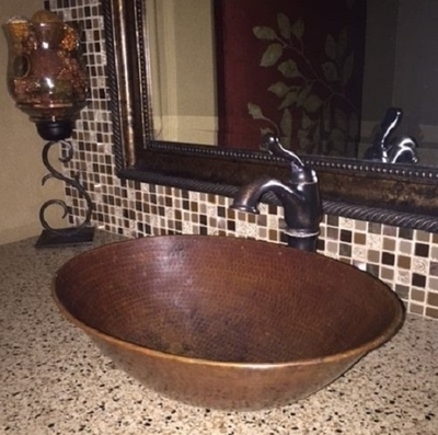 17 Authentic Oval Vessel Copper Bath, Hammered Copper Vessel Bathroom Sinks