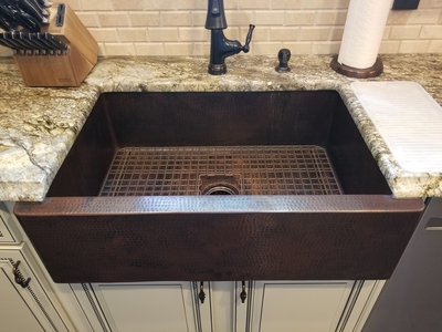 Farmhouse Single Well Copper Kitchen Sink #G7 | Kitchen Sinks