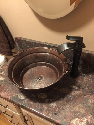 Round Copper Vessel Sink 15