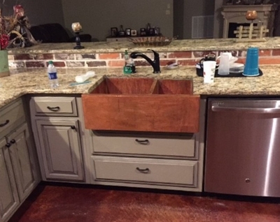 Farmhouse Copper Kitchen Sink 60/40 Available in 30,