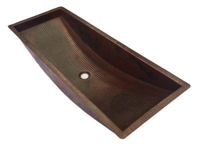 Large Copper Trough Bathroom Sinks Hand Hammered Rustic Design