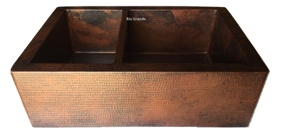 40/60 Copper Farmhouse Kitchen Sink | Farmhouse Sink