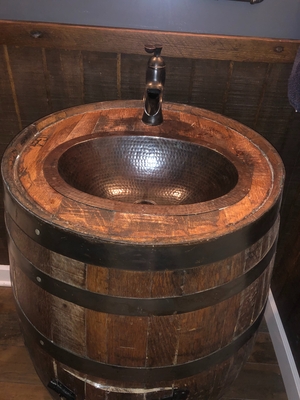 16 Oval Copper Bath Sink Perfect For, Whiskey Barrel Sink Vanity
