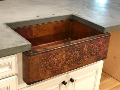 SUNFLOWER  Farmhouse Copper Kitchen Sink #SF2 | Kitchen Sinks