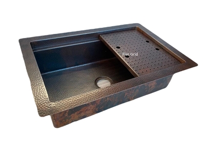 Copper Kitchen Workstation Sink Available in: 30,