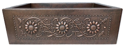 Copper Farmhouse SUNFLOWER Apron Front Sink Available in 30,