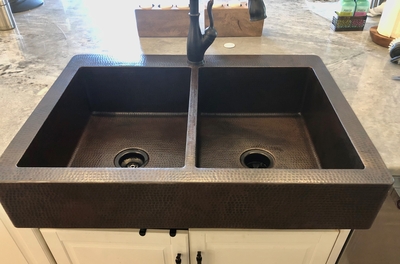 Farmhouse Copper Kitchen Sink 50/50 #F2G1 Available in 30,