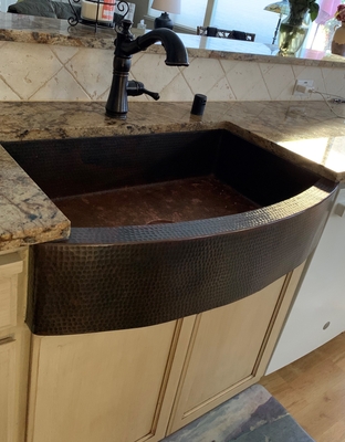 Copper Farmhouse Sink Rounded Front #GR4 Available in 30,