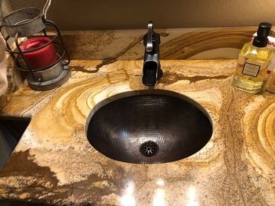 16 Weathered Copper Oval Bathroom Sink | Vanity Sinks