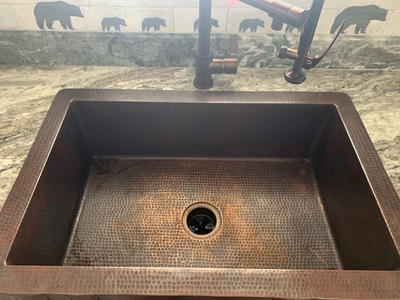 Rustic Single Well Copper Kitchen Sink Drop-In or Undermount | Kitchen Sinks