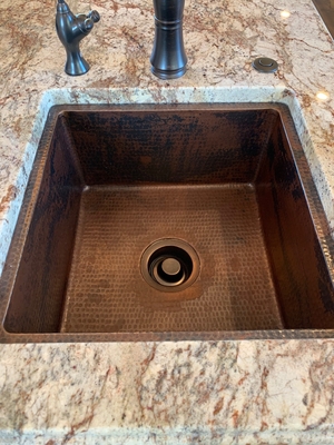 Rustic Square Copper Kitchen Bar Sink | Bar Sinks