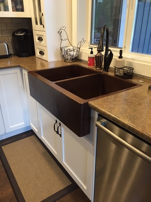 Farmhouse Copper Kitchen Sink 50/50 #F2G2 Available in 30,